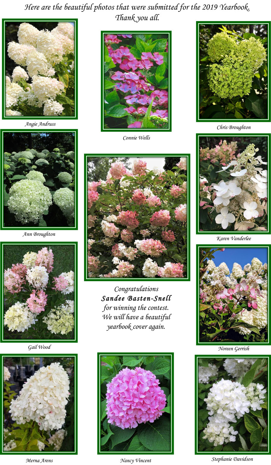 Uxbridge Horticultural Society 2019 Yearbook Cover Entries